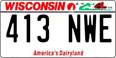 WI license plate 413NWE