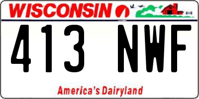 WI license plate 413NWF