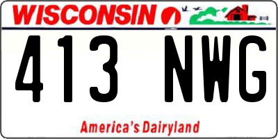 WI license plate 413NWG
