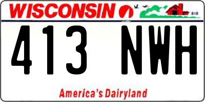 WI license plate 413NWH