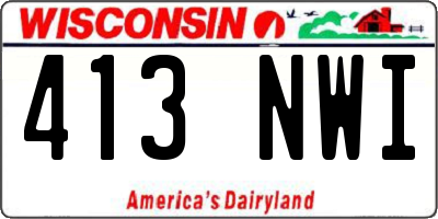 WI license plate 413NWI