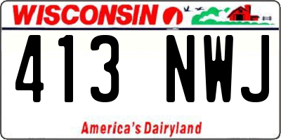 WI license plate 413NWJ