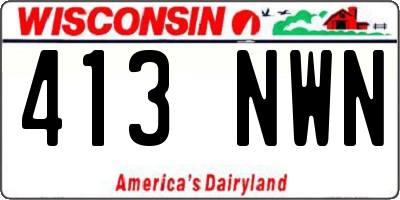 WI license plate 413NWN