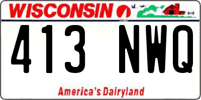 WI license plate 413NWQ