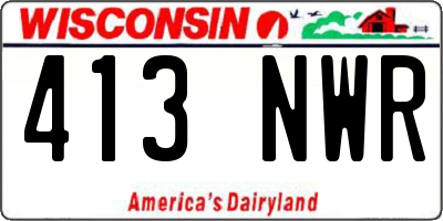 WI license plate 413NWR