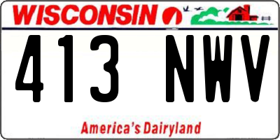 WI license plate 413NWV