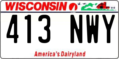 WI license plate 413NWY