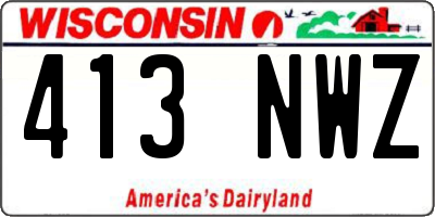 WI license plate 413NWZ