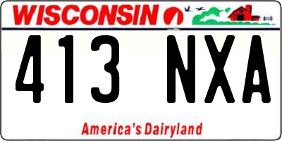 WI license plate 413NXA