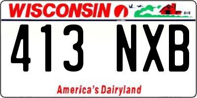 WI license plate 413NXB