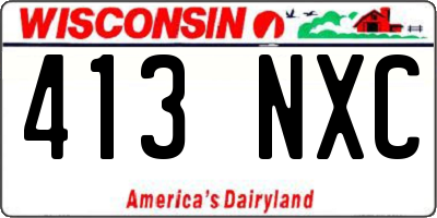WI license plate 413NXC
