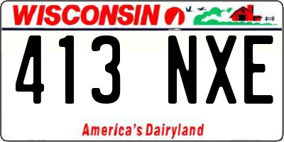 WI license plate 413NXE