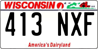 WI license plate 413NXF