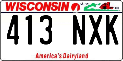 WI license plate 413NXK