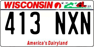 WI license plate 413NXN