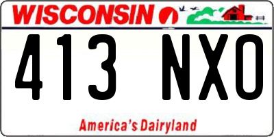 WI license plate 413NXO