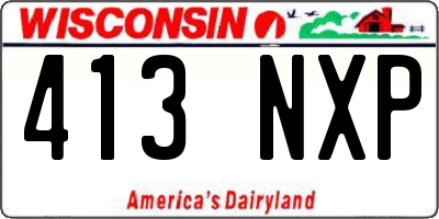 WI license plate 413NXP