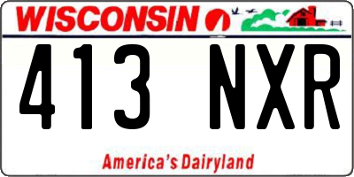 WI license plate 413NXR