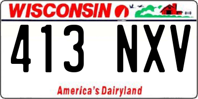WI license plate 413NXV