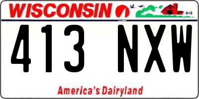 WI license plate 413NXW