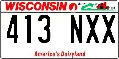 WI license plate 413NXX