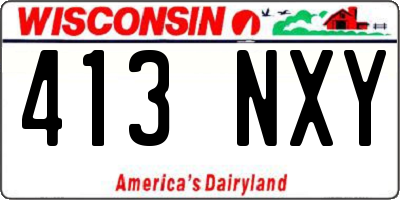 WI license plate 413NXY