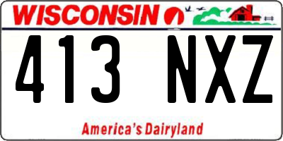 WI license plate 413NXZ