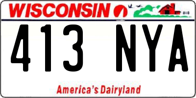 WI license plate 413NYA