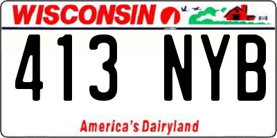 WI license plate 413NYB