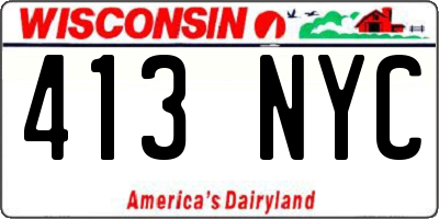 WI license plate 413NYC