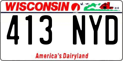 WI license plate 413NYD