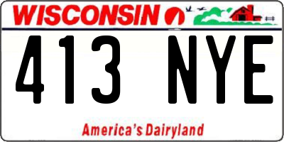 WI license plate 413NYE