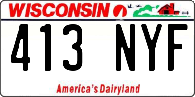 WI license plate 413NYF