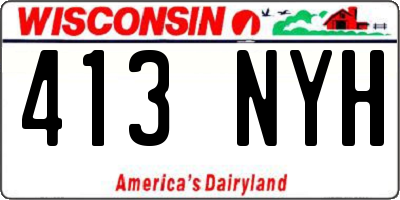 WI license plate 413NYH