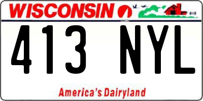 WI license plate 413NYL