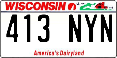 WI license plate 413NYN