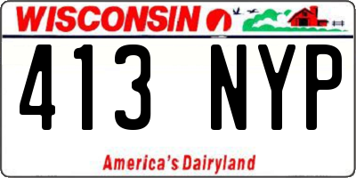 WI license plate 413NYP