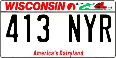 WI license plate 413NYR