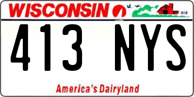 WI license plate 413NYS