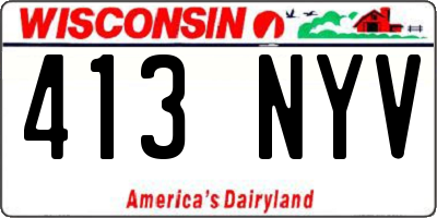 WI license plate 413NYV