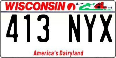 WI license plate 413NYX