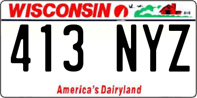 WI license plate 413NYZ