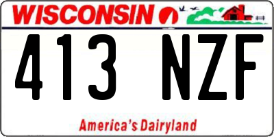 WI license plate 413NZF