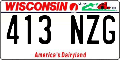 WI license plate 413NZG