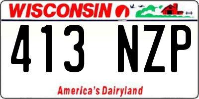 WI license plate 413NZP
