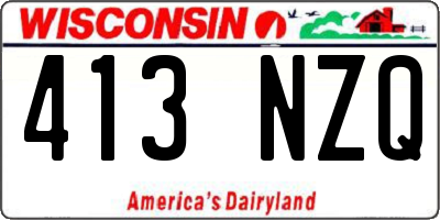 WI license plate 413NZQ