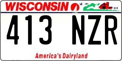 WI license plate 413NZR