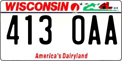 WI license plate 413OAA