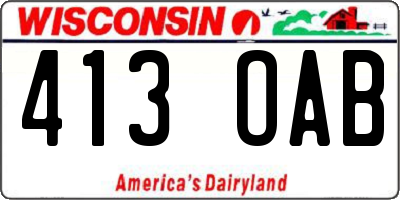 WI license plate 413OAB