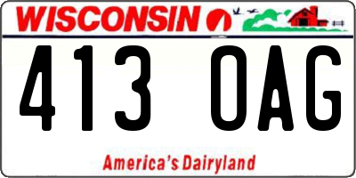 WI license plate 413OAG